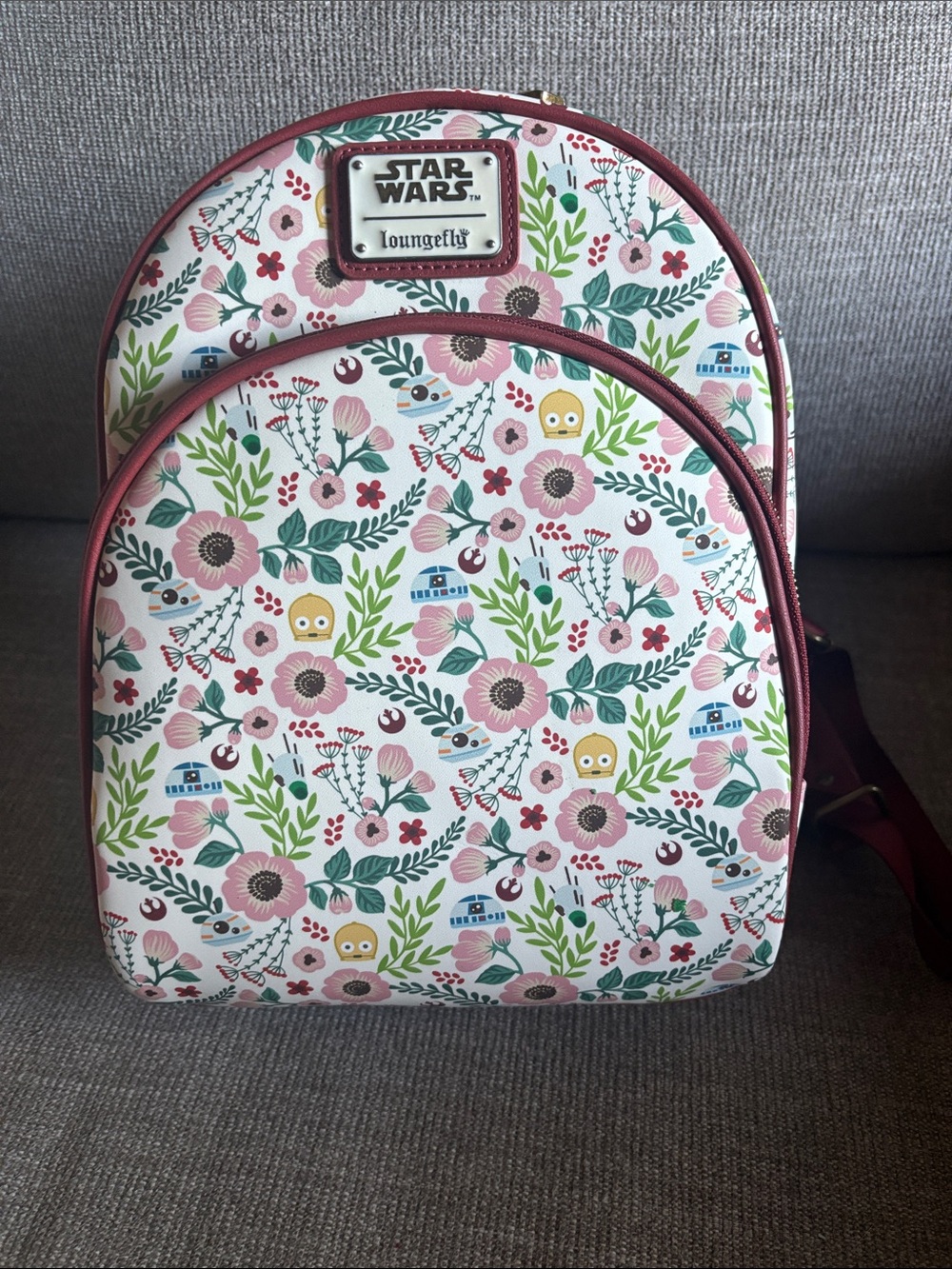 Loungefly Star Wars Floral Mini Backpack in Pink and Green